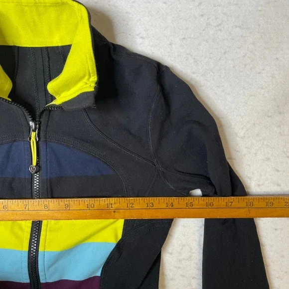 Lululemon Define Jacket Full Zip Striped Black Yellow Blue Purple Athletic S - Picture 4 of 5
